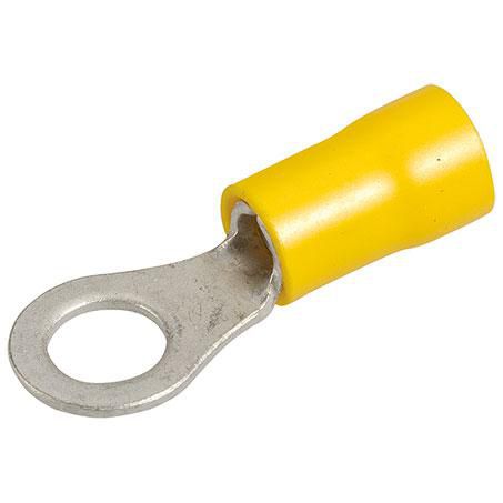Narva Crimp Terminal Ring Yellow Insulated 6.3mm - 12 Pce