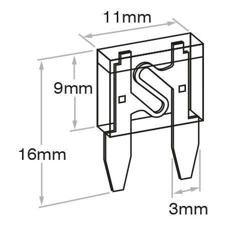 OEX Mini Blade Fuse, 20A Yellow - Pack of 5