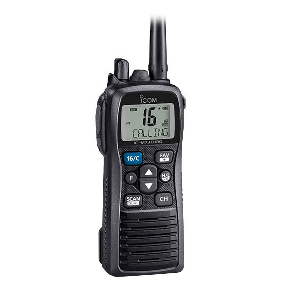 IC-M73EURO Slim design with Active Noise Cancelling Marine VHF Handheld Transceiver