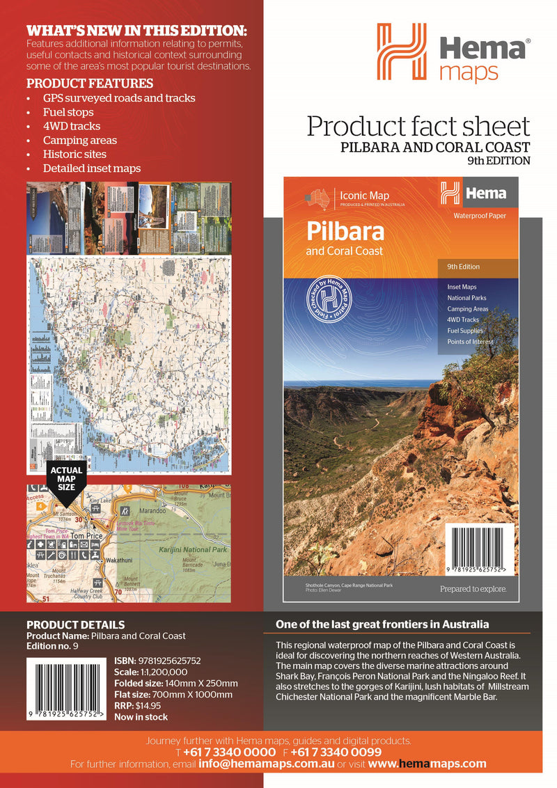 Pilbara & Coral Coast Map - HEMA