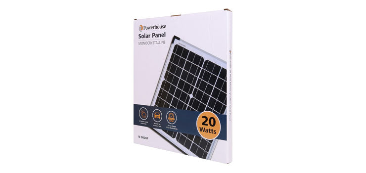 Powerhouse 20W 12V Monocrystalline Solar Panel