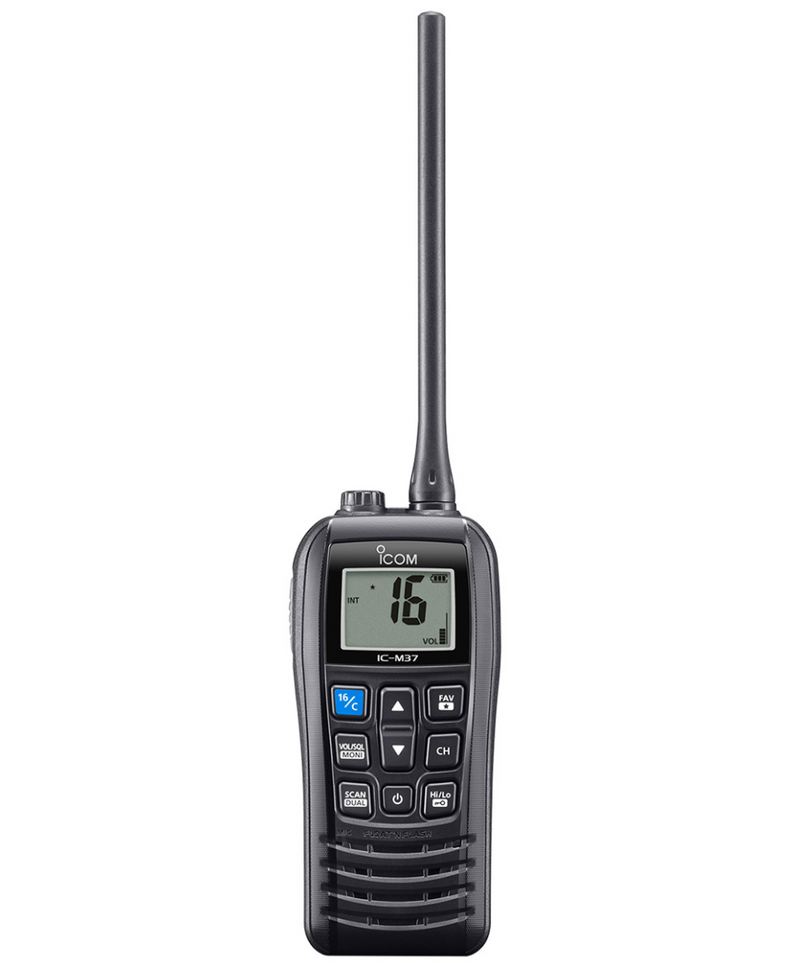 IC-M37E 5 Watt, Float’n Flash VHF Marine Handheld Transceiver with 700mW audio
