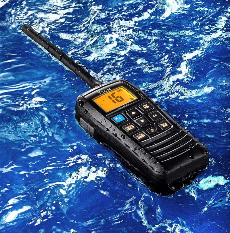 IC-M37E 5 Watt, Float’n Flash VHF Marine Handheld Transceiver with 700mW audio