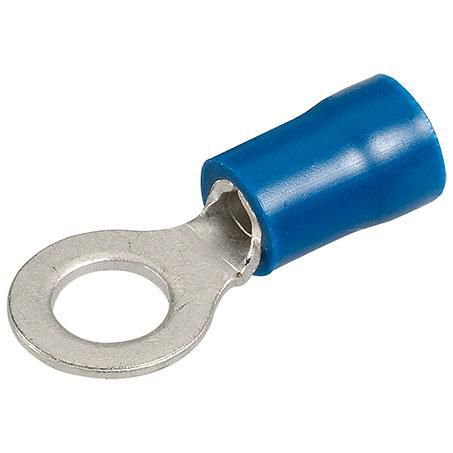 Narva Crimp Terminal Ring Blue Insulated 5mm - 25 Pce