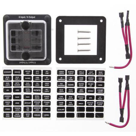OEX 6 Way Weatherproof Standard Blade Fuse Box