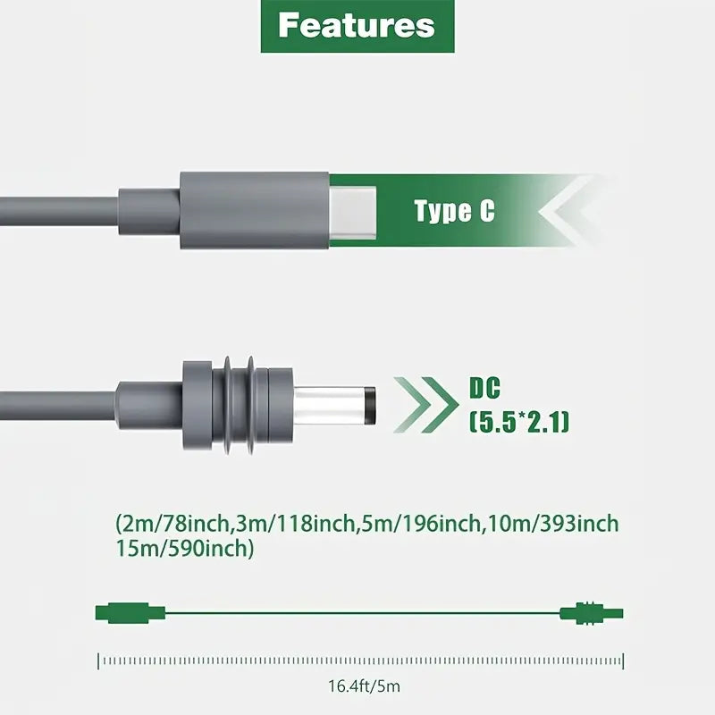 Starlink Mini USB-C DC Power Cable 2m