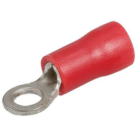Narva Crimp Terminal Ring Red Insulated 3mm - 25 Pce